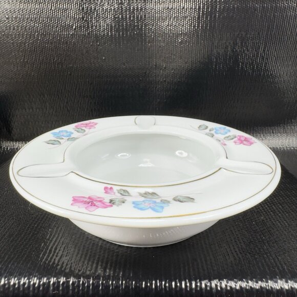 Tientsin Porcelain TP Stoneware Ashtray Dish Bowl With Floral Pattern Design - Picture 8 of 11